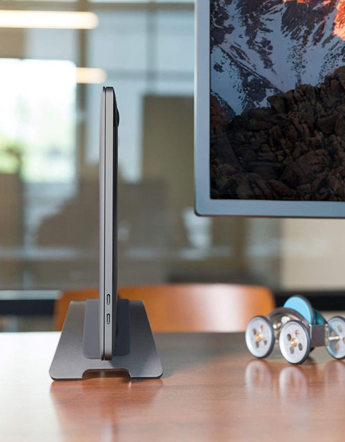 Load image into Gallery viewer, Bookarc for Macbook | Space-Saving Vertical Desktop Stand for Apple Notebooks (Space Grey)*Not Compatible with M1, See Insert Option to Update/Upgrade*
