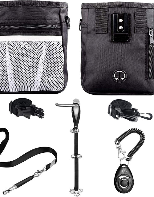 Load image into Gallery viewer, 4-In-1 Dog Training Set, Puppy Training Treats- Dog Treat Training Pouch, Dog Whistle, Dog Doorbells, Dog Clicker, Ideal Gift for First Time Pet Owners, Training Dog Owners (Black)
