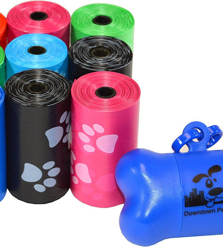 Dog Pet Waste Poop Bags with Leash Clip and Bag Dispenser - 180, 220, 500, 700, 880, 960, 2200 Bags