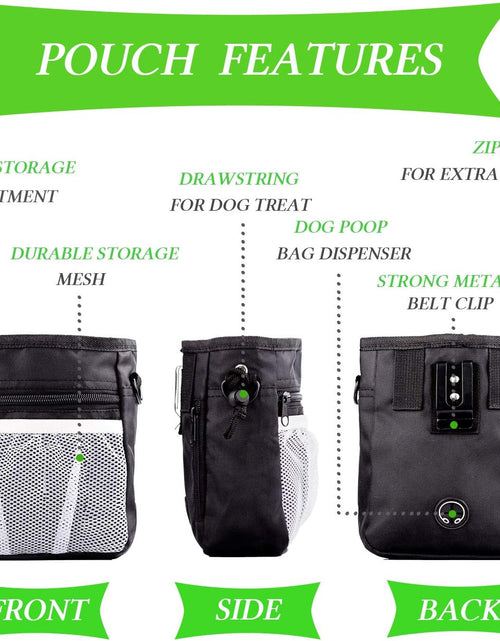 Load image into Gallery viewer, 4-In-1 Dog Training Set, Puppy Training Treats- Dog Treat Training Pouch, Dog Whistle, Dog Doorbells, Dog Clicker, Ideal Gift for First Time Pet Owners, Training Dog Owners (Black)
