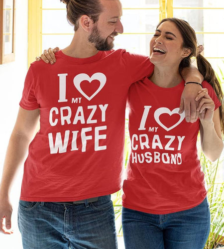 Matching Shirts for Couples Love My Husband Wife Valentines Day T-Shirts
