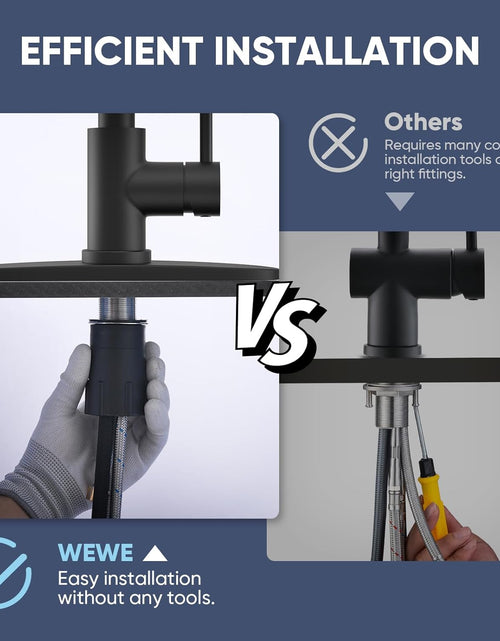 Load image into Gallery viewer, Kitchen Faucets with Pull down Sprayer Commercial Industrial Stainless Steel Single Handle Single Hole Spring Farmhouse RV Sink Faucet, Matte Black
