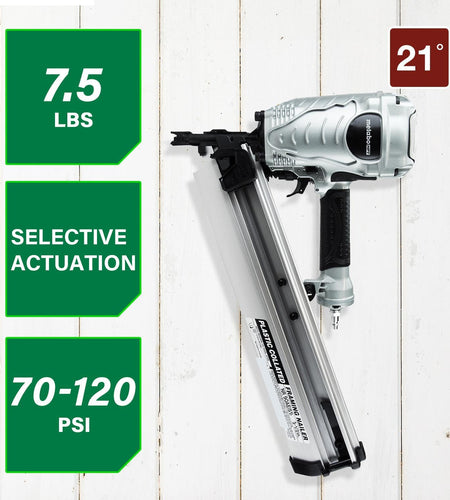Framing Nailer, the Pro Preferred Brand of Pneumatic Nailers*, 21° Magazine, Accepts 2" to 3-1/2" Framing Nails, (NR90AES1)