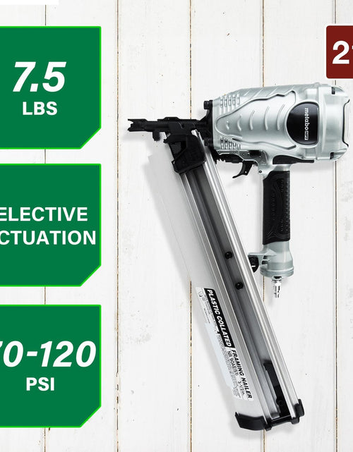 Load image into Gallery viewer, Framing Nailer, the Pro Preferred Brand of Pneumatic Nailers*, 21° Magazine, Accepts 2" to 3-1/2" Framing Nails, (NR90AES1)
