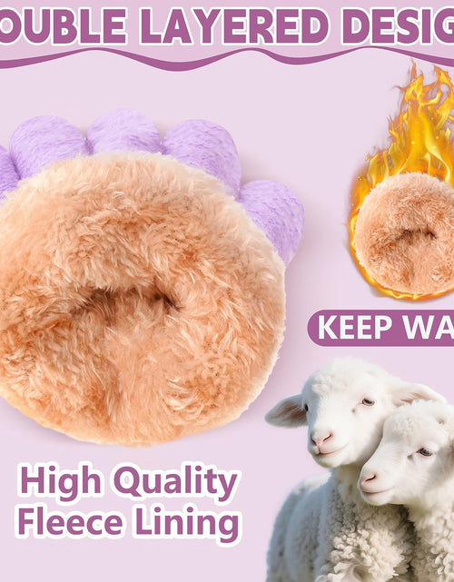 Load image into Gallery viewer, 3Pcs Kids Winter Beanie Hat Scarf Gloves Set for 2-6-10-14 Years Old Boys Girls, Knit Thick Warm Fleece Lined Thermal Sets
