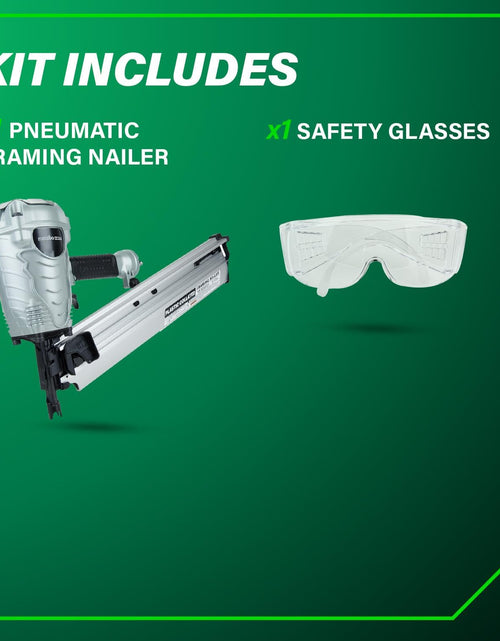 Load image into Gallery viewer, Framing Nailer, the Pro Preferred Brand of Pneumatic Nailers*, 21° Magazine, Accepts 2" to 3-1/2" Framing Nails, (NR90AES1)

