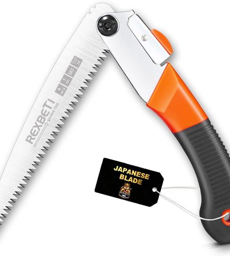 Folding Saw, Compact Design 8 Inch Blade Hand Saw for Wood Camping, Dry Wood Pruning Saw with Hard Teeth, Quality SK-5 Steel