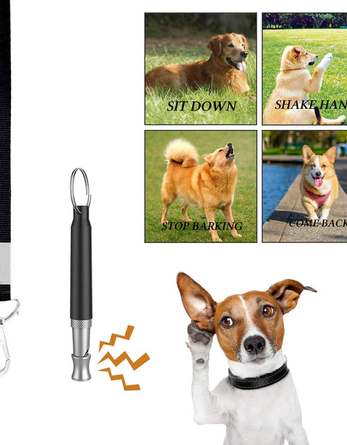Load image into Gallery viewer, 4-In-1 Dog Training Set, Puppy Training Treats- Dog Treat Training Pouch, Dog Whistle, Dog Doorbells, Dog Clicker, Ideal Gift for First Time Pet Owners, Training Dog Owners (Black)
