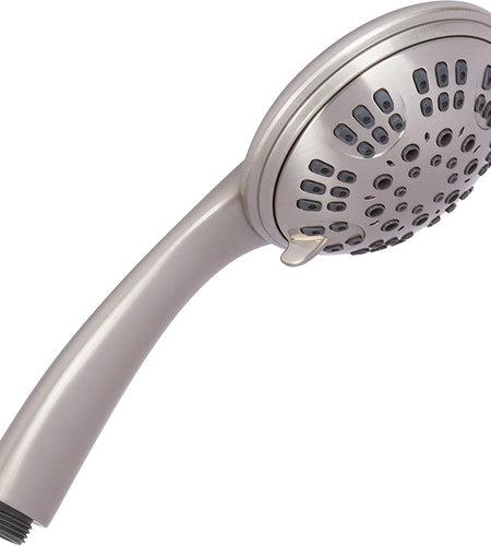 6 Function Luxury Handheld Shower Head - Adjustable High Pressure Rainfall Spray with Removable Hand Held Rain Showerhead for the Bathroom, 2.5 GPM - Brushed Nickel