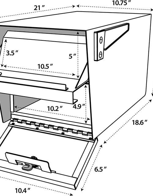 Load image into Gallery viewer, 7506 Mail Manager Curbside Locking Security Mailbox, Black,Large
