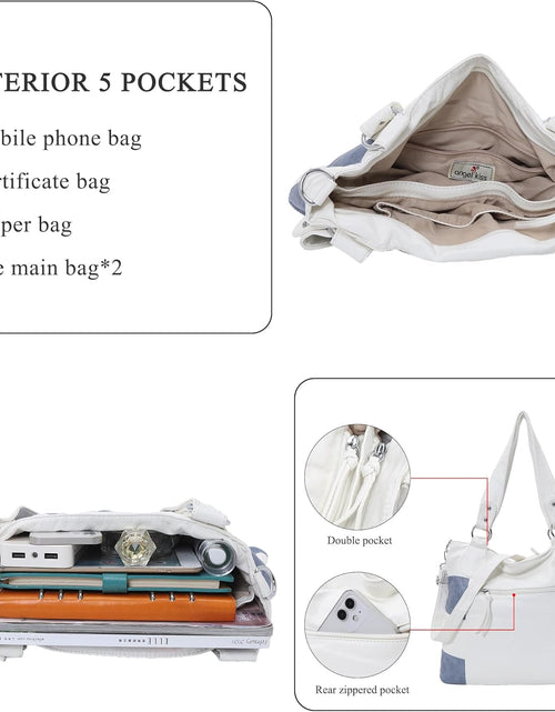 Load image into Gallery viewer, Hobo Shoulder Purses for Women Large Soft Washed PU Leather Stripe Crossbody Handbags
