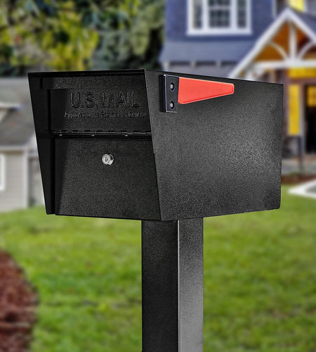 7506 Mail Manager Curbside Locking Security Mailbox, Black,Large