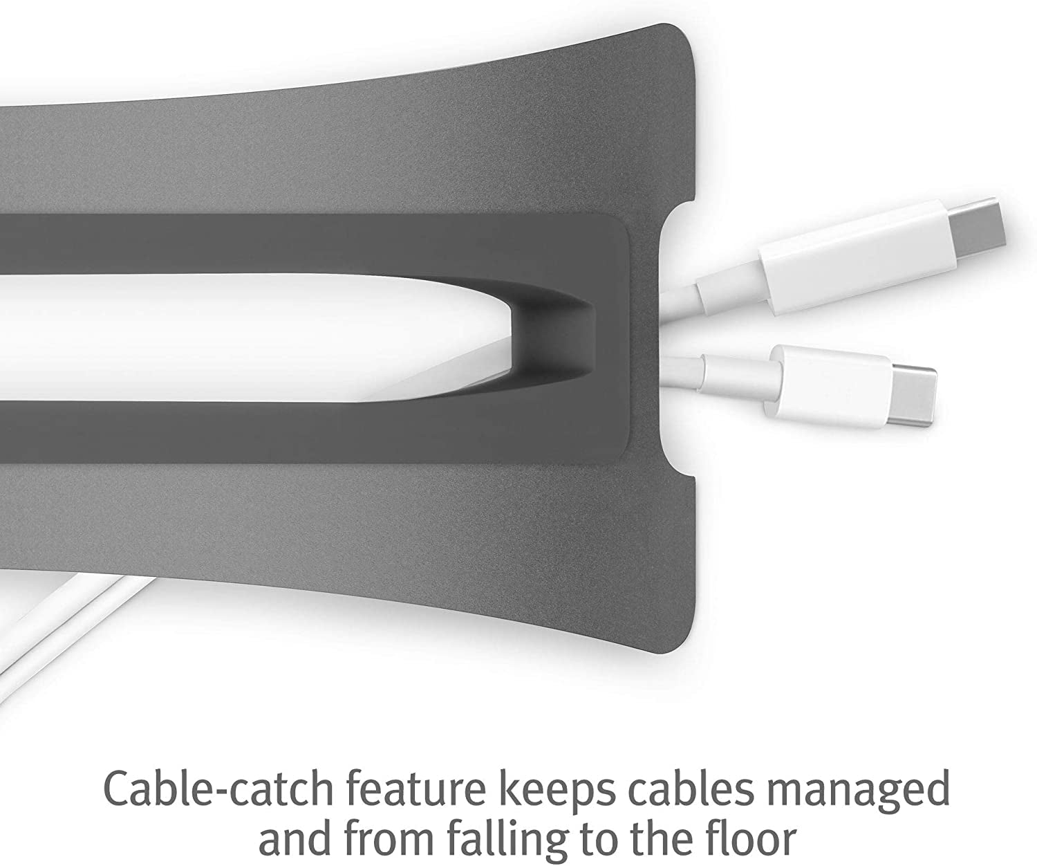 Bookarc for Macbook | Space-Saving Vertical Desktop Stand for Apple Notebooks (Space Grey)*Not Compatible with M1, See Insert Option to Update/Upgrade*