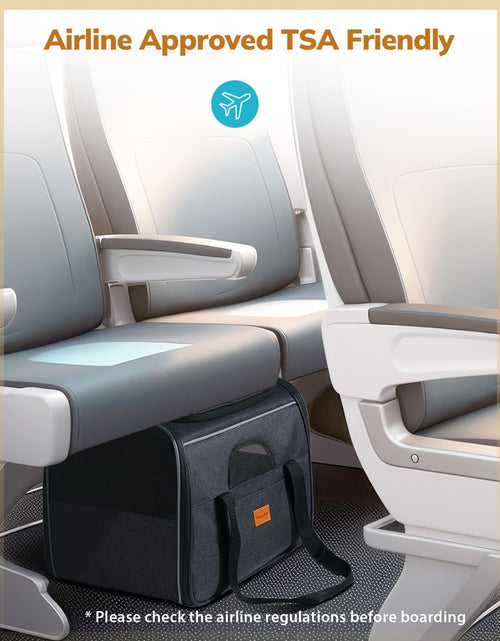 Load image into Gallery viewer, Cat Carrier - Soft Sided Cat Carrier Large for Big Medium Cats and Puppy up to 15Lbs, Pet Carrier with Safety Zippers, Foldable Bowl, Airline Approved Large Cat Carrier - Dark Gray
