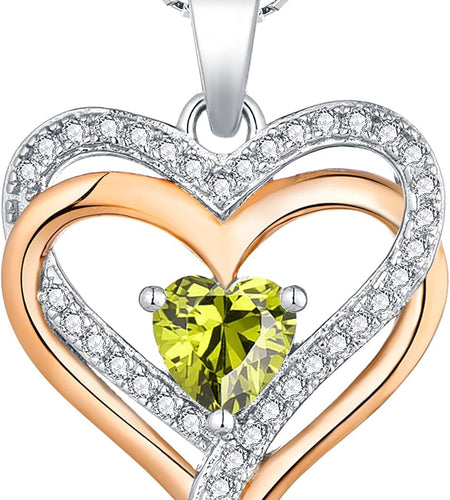 Women'S Heart Necklace Sterling Silver Filigree Love Heart Pendant Cubic Zirconia Jewelry